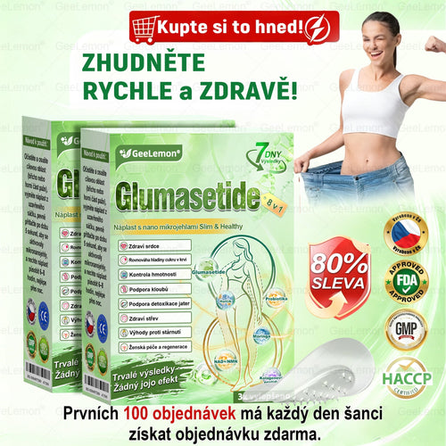 Doporučeno Fakultní nemocnicí Motol · 👩‍⚕️ Oficiální prodejna BENU | 🎁 𝐆𝐞𝑒𝑙𝑒𝐦𝐨𝐧® Glum𝐚𝐬𝐞tide 8 v 1 – Zeštíhlující nano mikrojihlový náplast 🇨🇿 Jen 1× denně ✅ Viditelné změny za 7 dní – na obezitu, kardiovaskulární zdraví, diabetes a kloubní problémy
